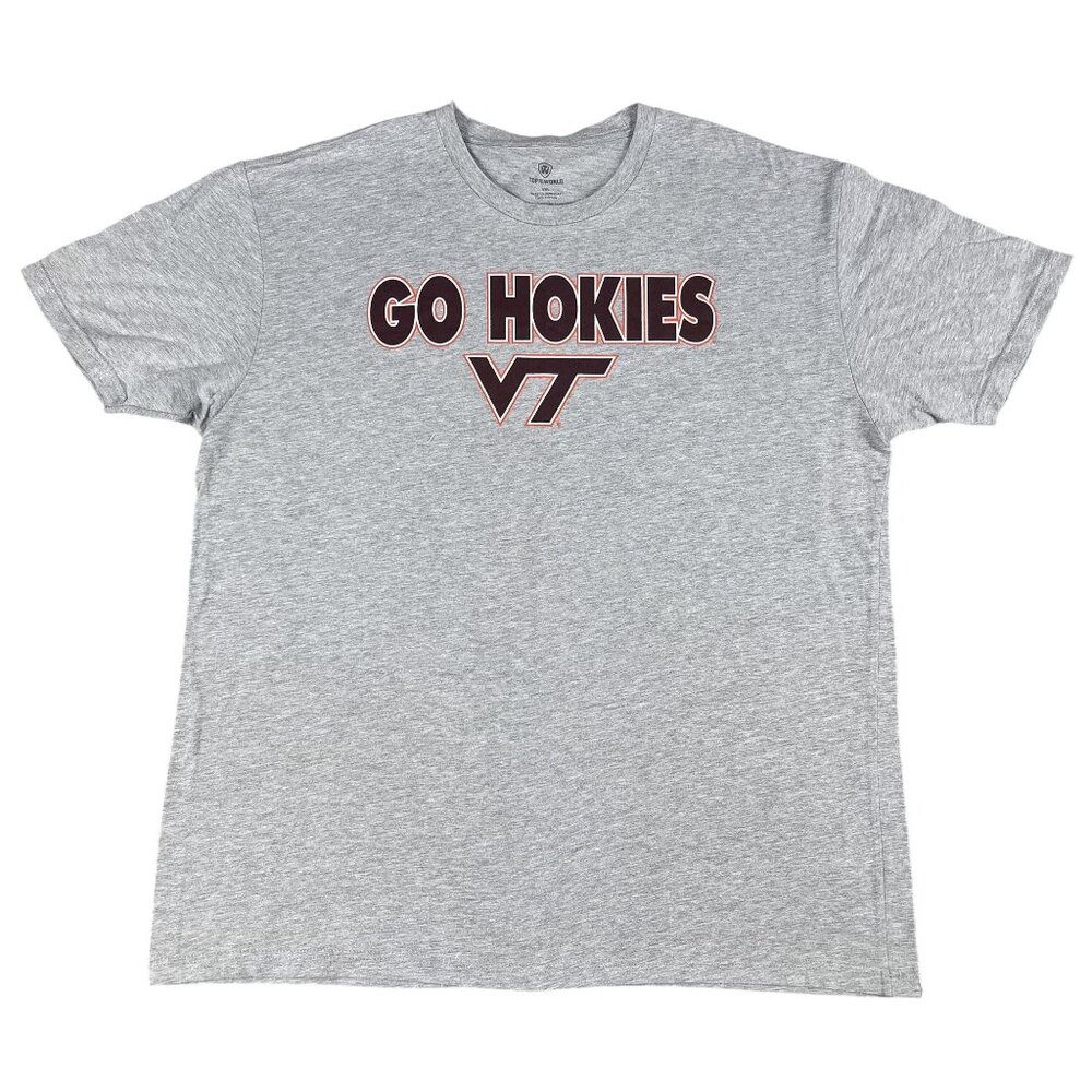 Virginia Tech Go Hokies Grey T-Shirt Sz XXL‎